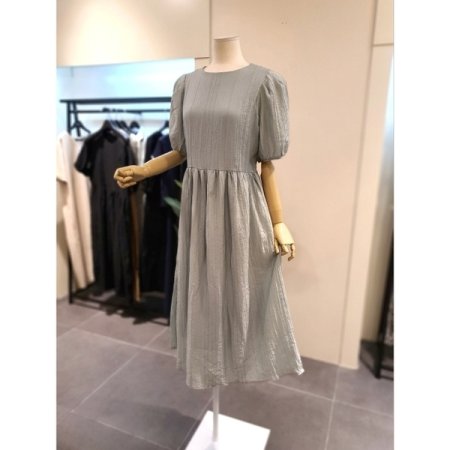 하이디 백버튼 반팔 원피스 민트