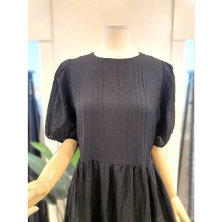 하이디 스트링 반팔 원피스 블랙