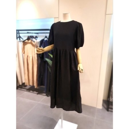 하이디 스트링 반팔 원피스 블랙