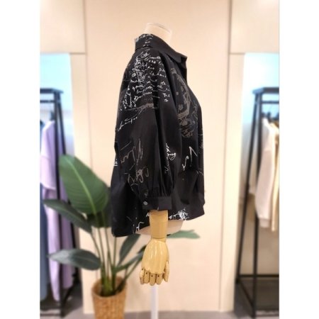 페스티 셔링 7부 블라우스 블랙