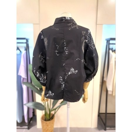 페스티 셔링 7부 블라우스 블랙