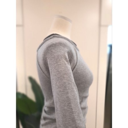 레이어드 이중 긴팔 티셔츠 그레이