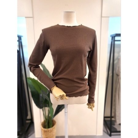 골지 물결 티셔츠 아이보리