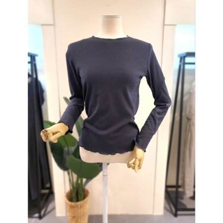 골지 물결 티셔츠 아이보리