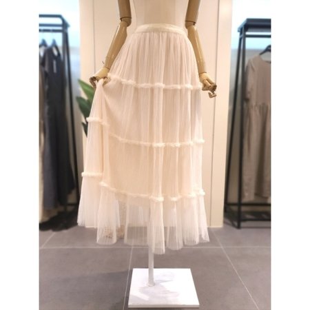 프릴 밴딩 샤스커트 그레이