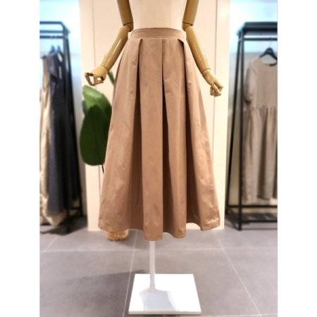 핀턱 포켓 뒷밴딩 스커트 브라운