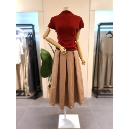 메리 반목 반팔 니트 와인