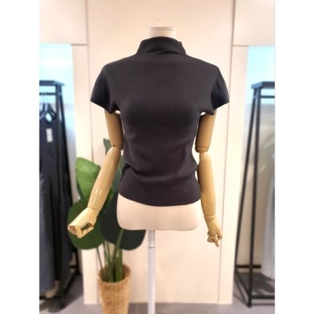 메리 반목 반팔 니트 와인