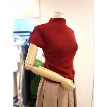 메리 반목 반팔 니트 와인