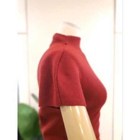 메리 반목 반팔 니트 와인