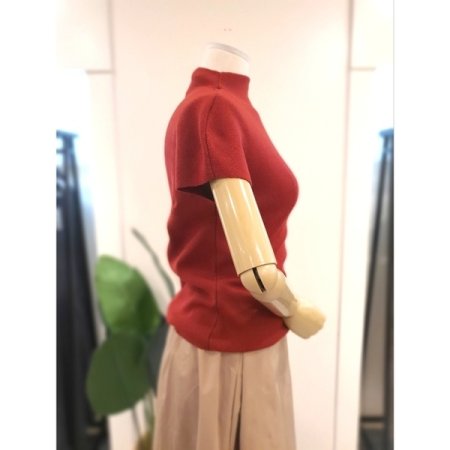 메리 반목 반팔 니트 와인