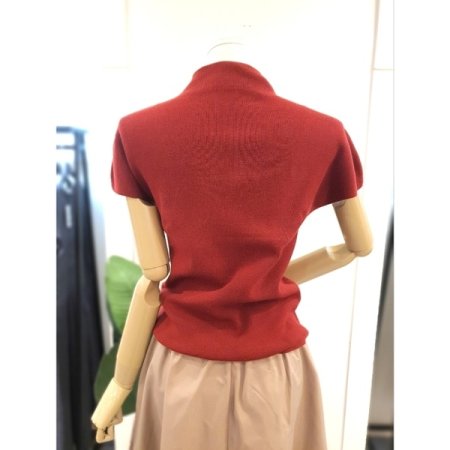 메리 반목 반팔 니트 와인