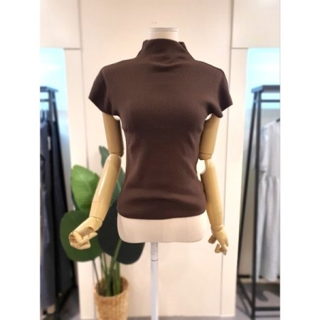 반목 반팔 니트 크림