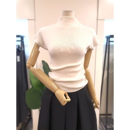 메리 반목 반팔 니트 블랙