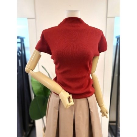 메리 반목 반팔 니트 블랙