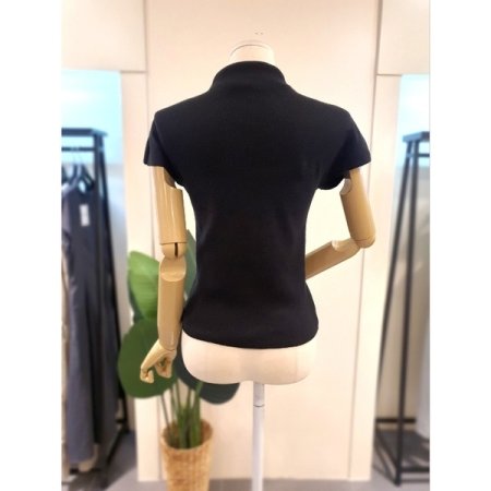 메리 반목 반팔 니트 블랙