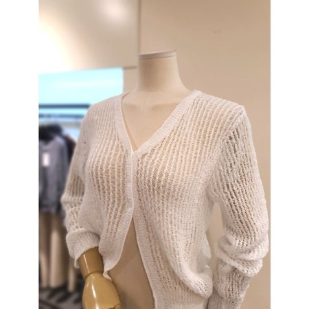 3버튼 테이프 가디건 아이보리