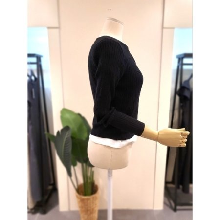 테디 자수 꽈배기 가디건 블랙