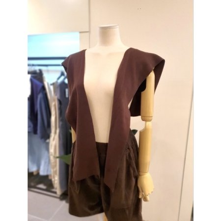 스트라이프 셔츠 숄 세트 크림