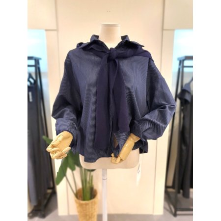 무드 셔츠 숄 세트 네이비