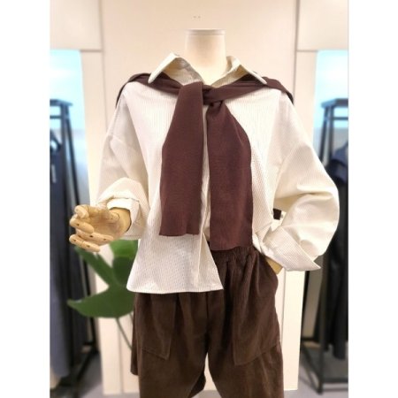 무드 셔츠 숄 세트 네이비