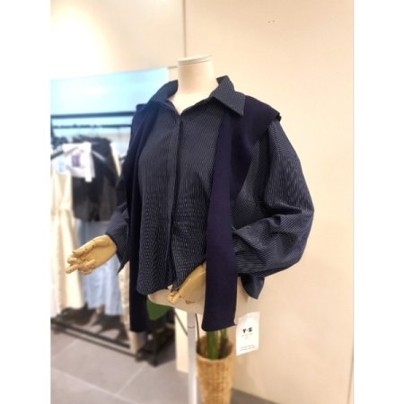 무드 셔츠 숄 세트 네이비