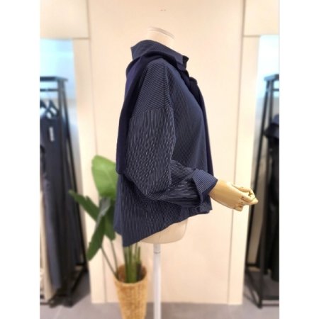 무드 셔츠 숄 세트 네이비