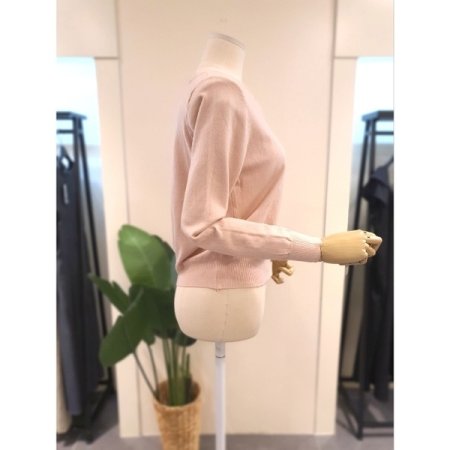 골드 버튼 니트 가디건 핑크