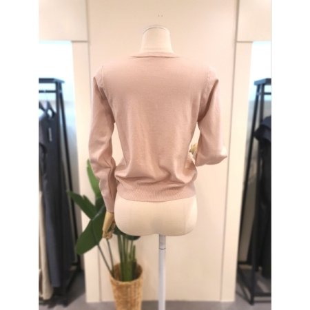 골드 버튼 니트 가디건 핑크