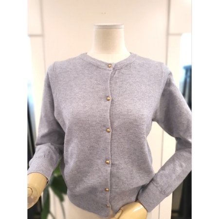 라운드 니트 가디건 라이트그레