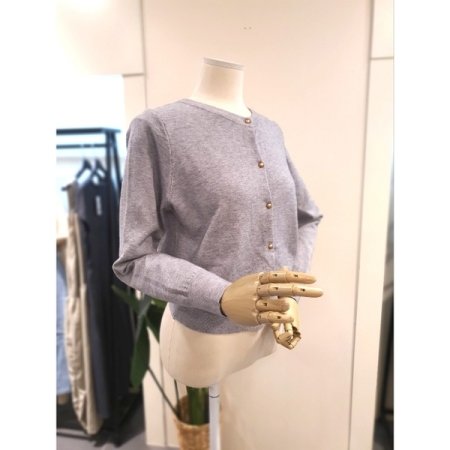 라운드 니트 가디건 라이트그레