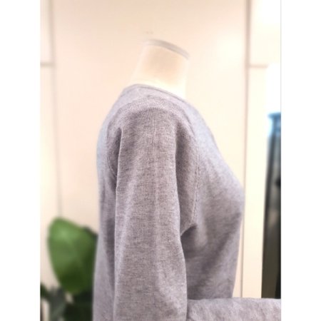 라운드 니트 가디건 라이트그레