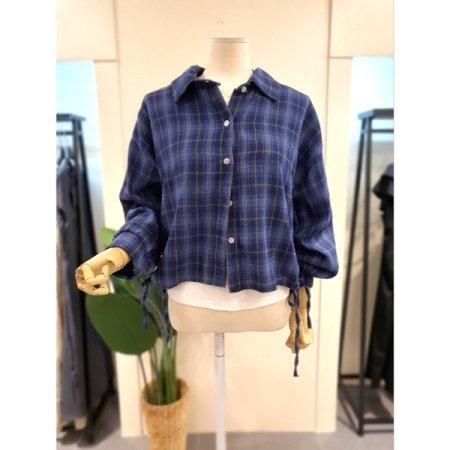 제이드 체크 남방 베이지