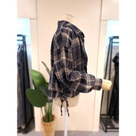 제이드 체크 남방 베이지