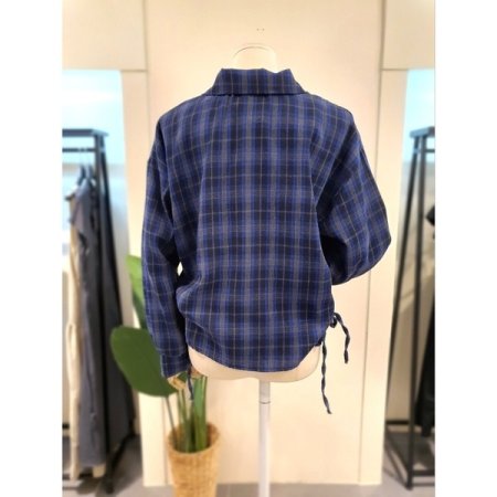 제이드 타탄 체크 셔츠 블루