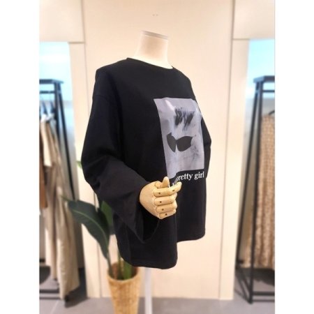 프리티 박시 긴팔티 블랙