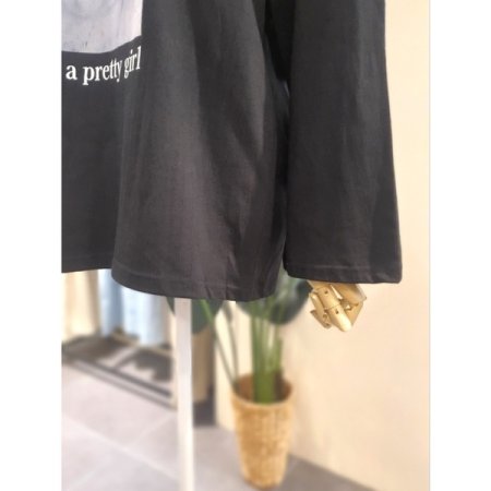 프리티 박시 긴팔티 블랙