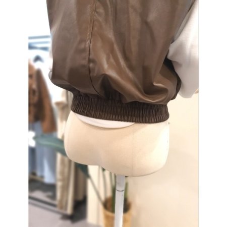 에코 가죽 벌룬 베스트 브라운