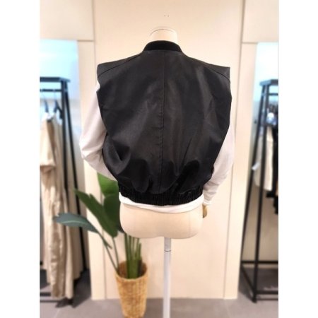 에코 가죽 벌룬 베스트 블랙