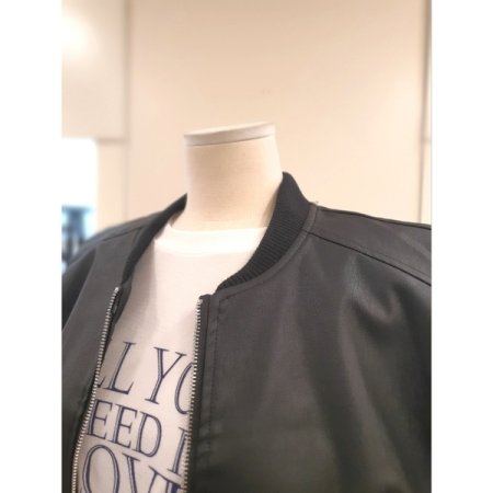 에코 가죽 벌룬 베스트 블랙