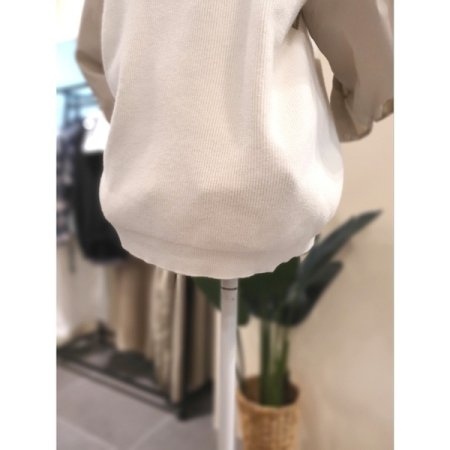 브이넥 니트 롱 조끼 아이보리