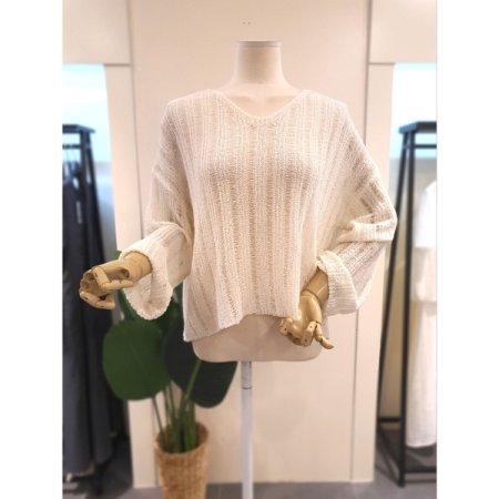 리아 메쉬 니트 브라운