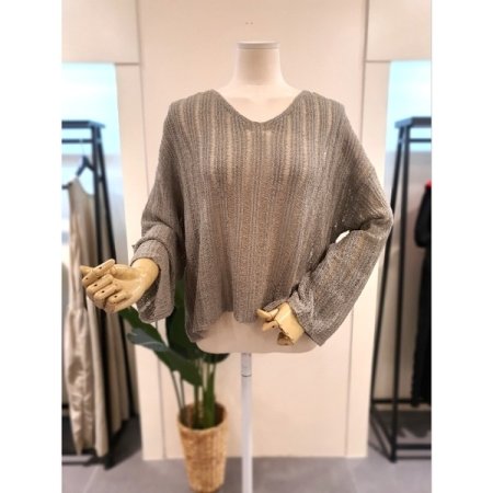 리아 메쉬 니트 브라운