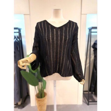 리아 메쉬 니트 브라운