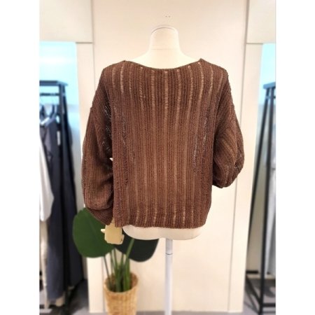 리아 메쉬 니트 브라운