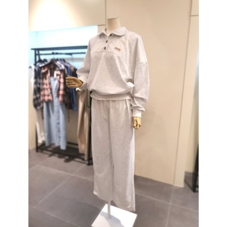 동글 맨투맨 팬츠 세트 라이트그레이