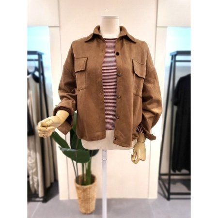 스웨이드 스트링 점퍼 브라운