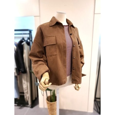 스웨이드 스트링 점퍼 브라운