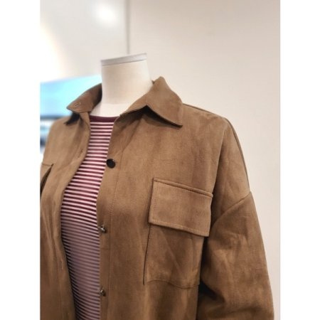 스웨이드 스트링 점퍼 브라운