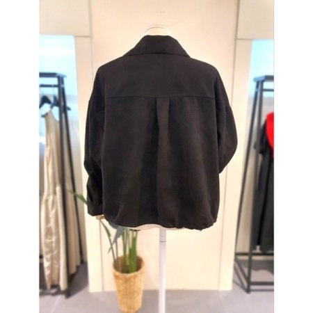 스웨이드 스트링 점퍼 블렉